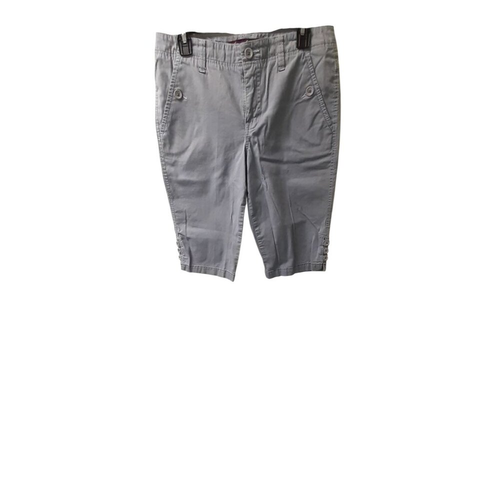 Gloria Vanderbilt Capri Pants Womens Petites Size 10P Gray Stretch Mid Rise